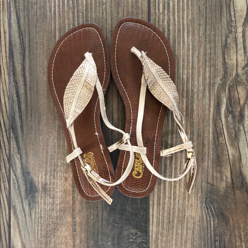 Carlos Santana feather sandals